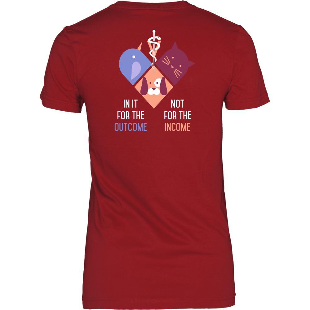 Love Veterinary in left pocket & In it for the income outcome Custom Design-T-shirt-Teelime | shirts-hoodies-mugs