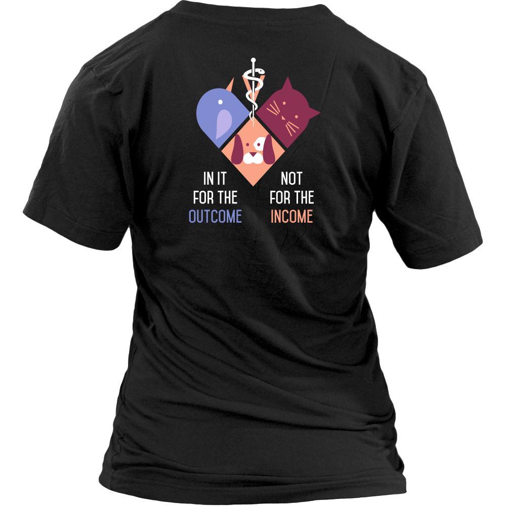 Love Veterinary in left pocket & In it for the income outcome Custom Design-T-shirt-Teelime | shirts-hoodies-mugs