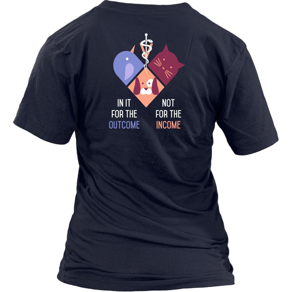 Love Veterinary in left pocket & In it for the income outcome Custom Design-T-shirt-Teelime | shirts-hoodies-mugs