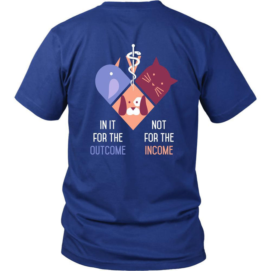 Love Veterinary in left pocket & In it for the income outcome Custom Design-T-shirt-Teelime | shirts-hoodies-mugs