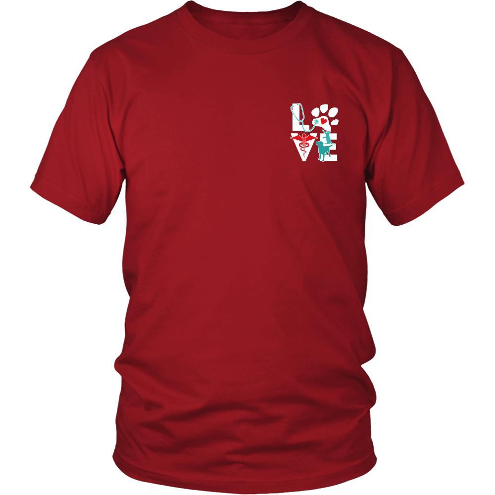 Love Veterinary in left pocket & In it for the income outcome Custom Design-T-shirt-Teelime | shirts-hoodies-mugs