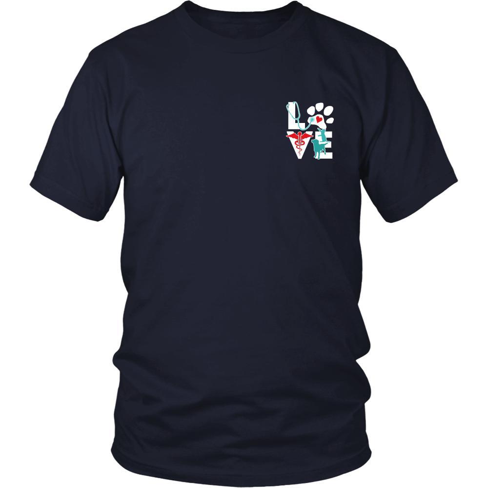 Love Veterinary in left pocket & In it for the income outcome Custom Design-T-shirt-Teelime | shirts-hoodies-mugs