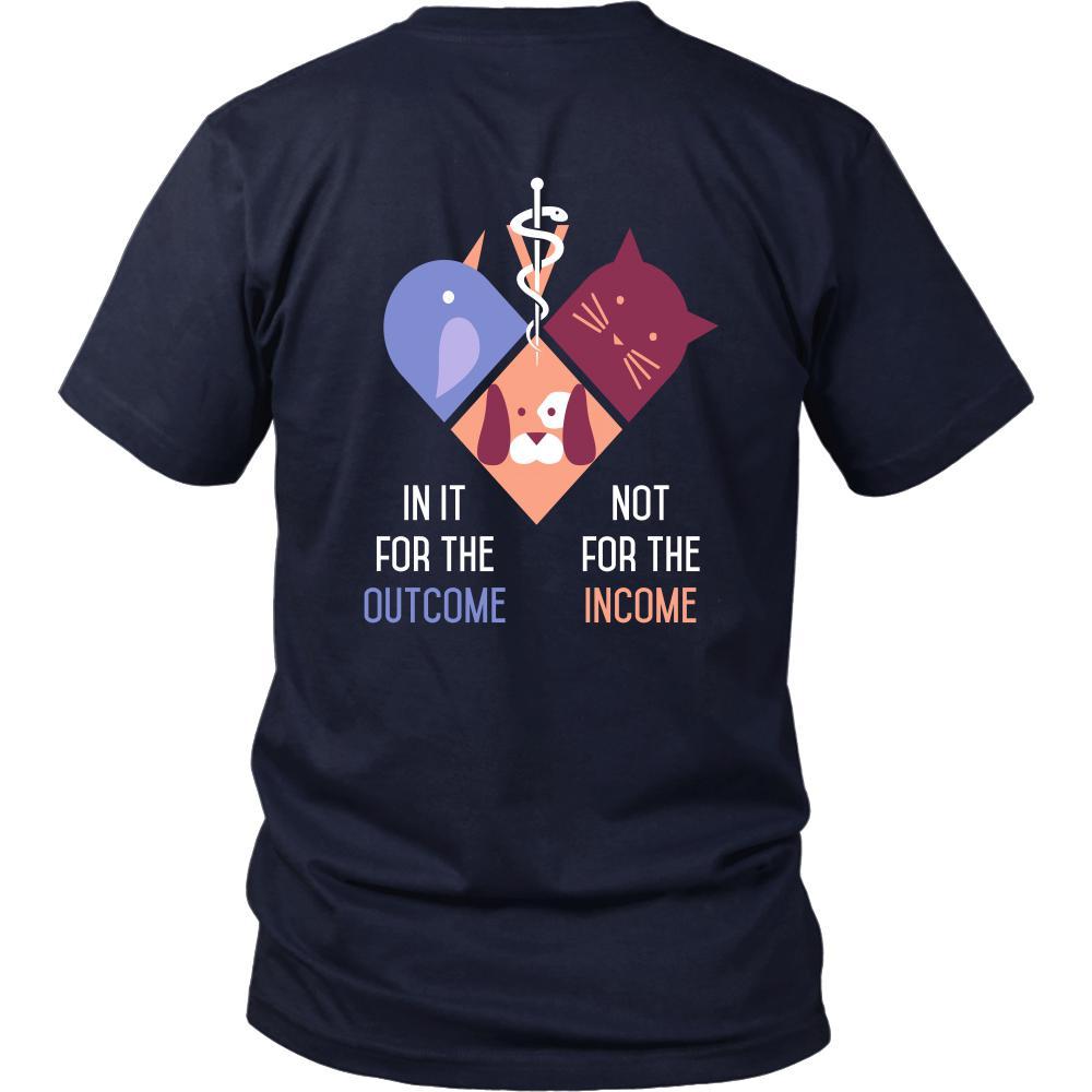 Love Veterinary in left pocket & In it for the income outcome Custom Design-T-shirt-Teelime | shirts-hoodies-mugs