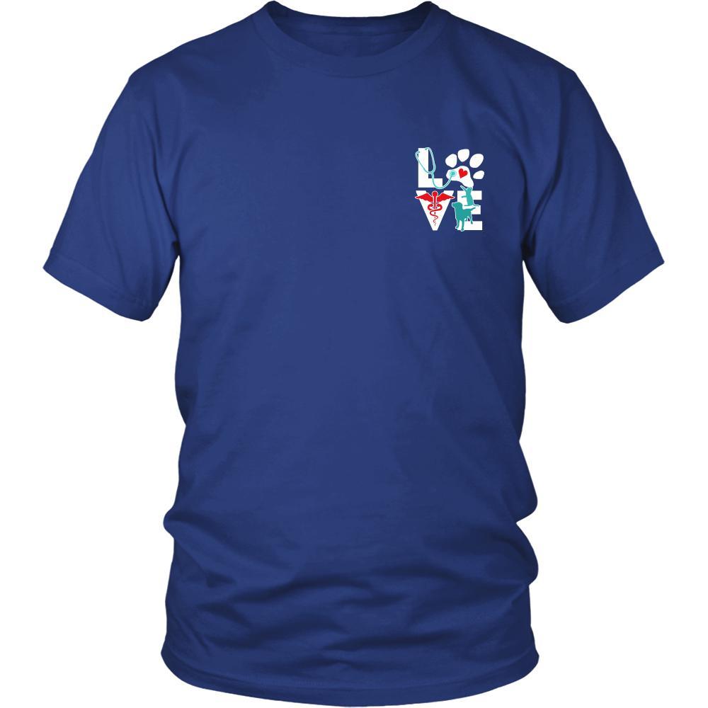 Love Veterinary in left pocket & In it for the income outcome Custom Design-T-shirt-Teelime | shirts-hoodies-mugs