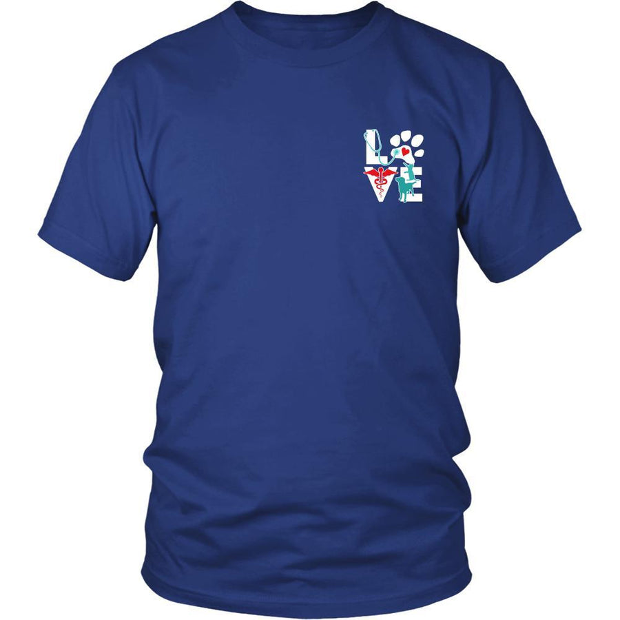 Love Veterinary in left pocket & In it for the income outcome Custom Design-T-shirt-Teelime | shirts-hoodies-mugs
