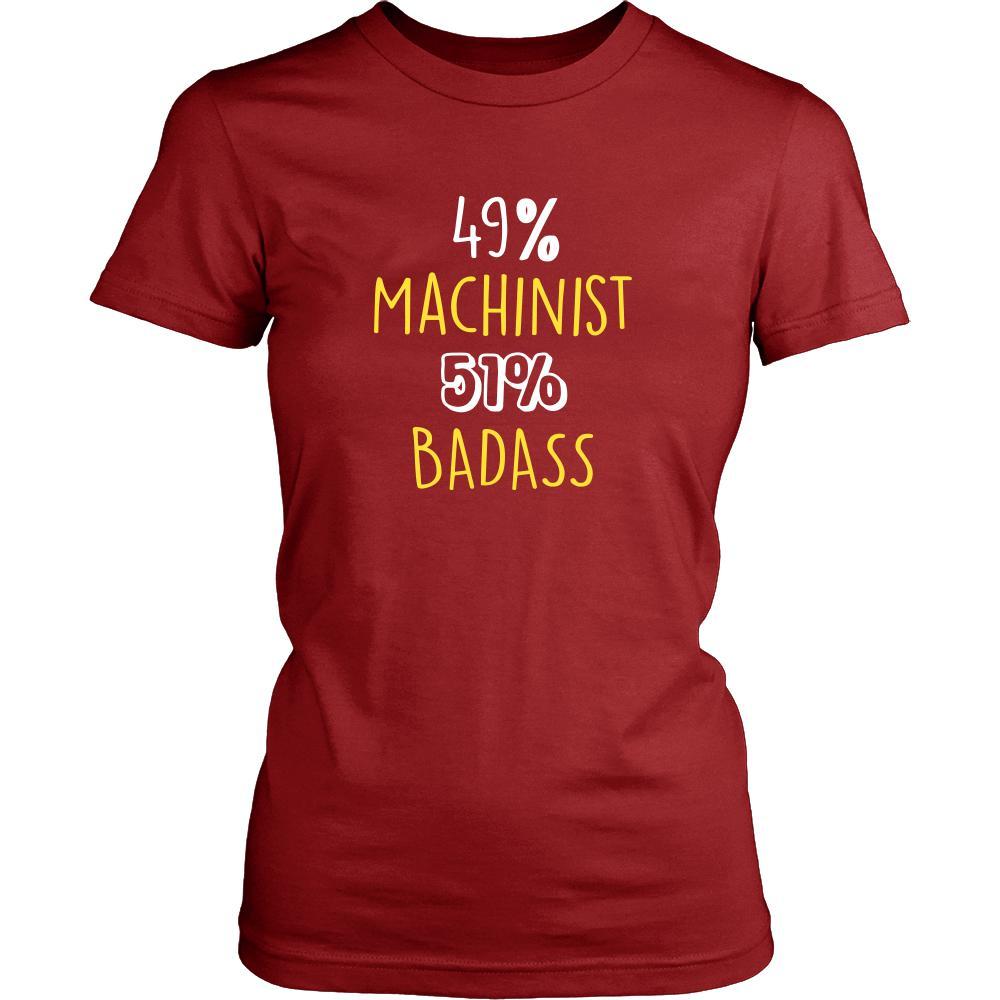 Machinist Shirt - 49% Machinist 51% Badass Profession-T-shirt-Teelime | shirts-hoodies-mugs