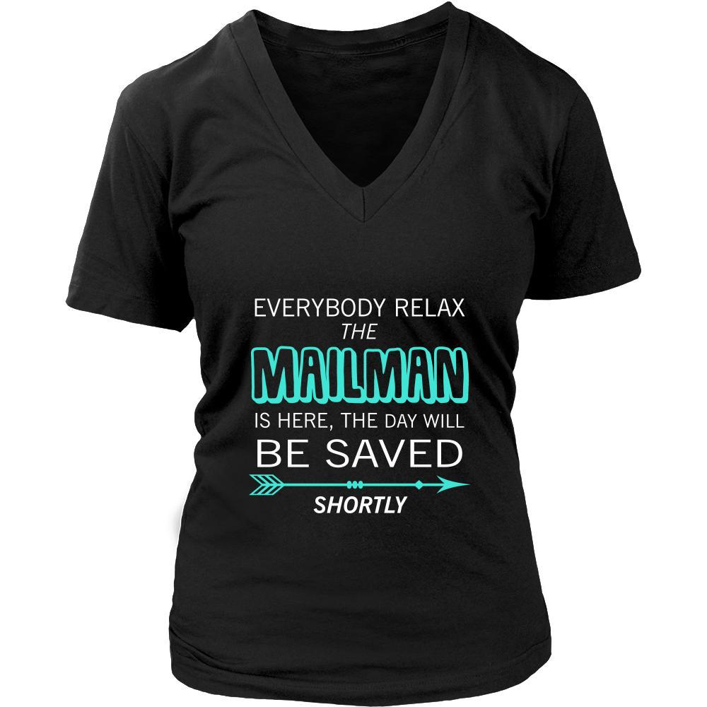 Mailman Shirt - Everyone relax the Mailmanis is here, the day will be save shortly - Profession Gift-T-shirt-Teelime | shirts-hoodies-mugs
