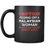 Malaysian Caution Pissing Off A Malaysian Woman May Cause Severe Bodily Harm 11oz Black Mug-Drinkware-Teelime | shirts-hoodies-mugs
