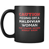 Maldivian Caution Pissing Off A Maldivian Woman May Cause Severe Bodily Harm 11oz Black Mug-Drinkware-Teelime | shirts-hoodies-mugs