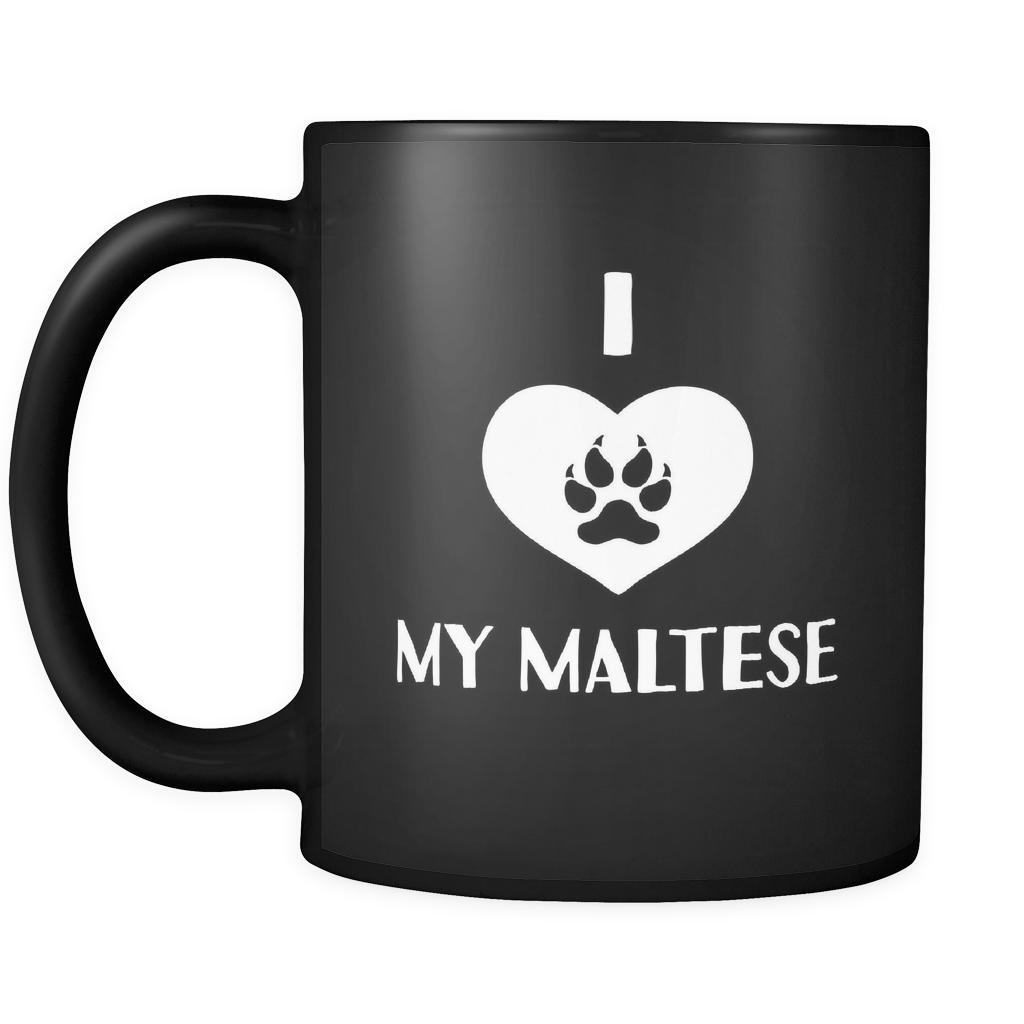 Maltese I Love My Maltese 11oz Black Mug-Drinkware-Teelime | shirts-hoodies-mugs