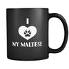 Maltese I Love My Maltese 11oz Black Mug-Drinkware-Teelime | shirts-hoodies-mugs