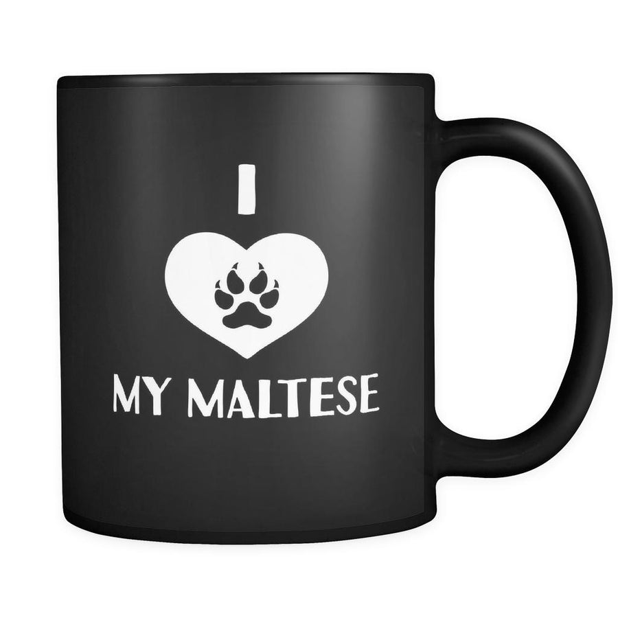 Maltese I Love My Maltese 11oz Black Mug-Drinkware-Teelime | shirts-hoodies-mugs