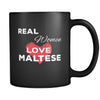 Maltese Real Women Love Maltese 11oz Black Mug-Drinkware-Teelime | shirts-hoodies-mugs