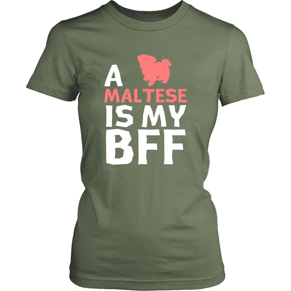 Maltese Shirt - a Maltese is my bff- Dog Lover Gift-T-shirt-Teelime | shirts-hoodies-mugs