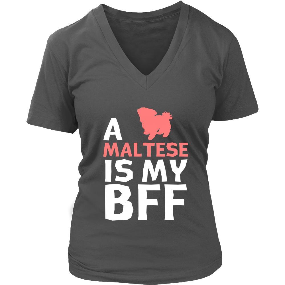 Maltese Shirt - a Maltese is my bff- Dog Lover Gift-T-shirt-Teelime | shirts-hoodies-mugs