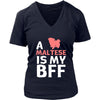 Maltese Shirt - a Maltese is my bff- Dog Lover Gift-T-shirt-Teelime | shirts-hoodies-mugs