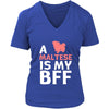 Maltese Shirt - a Maltese is my bff- Dog Lover Gift-T-shirt-Teelime | shirts-hoodies-mugs
