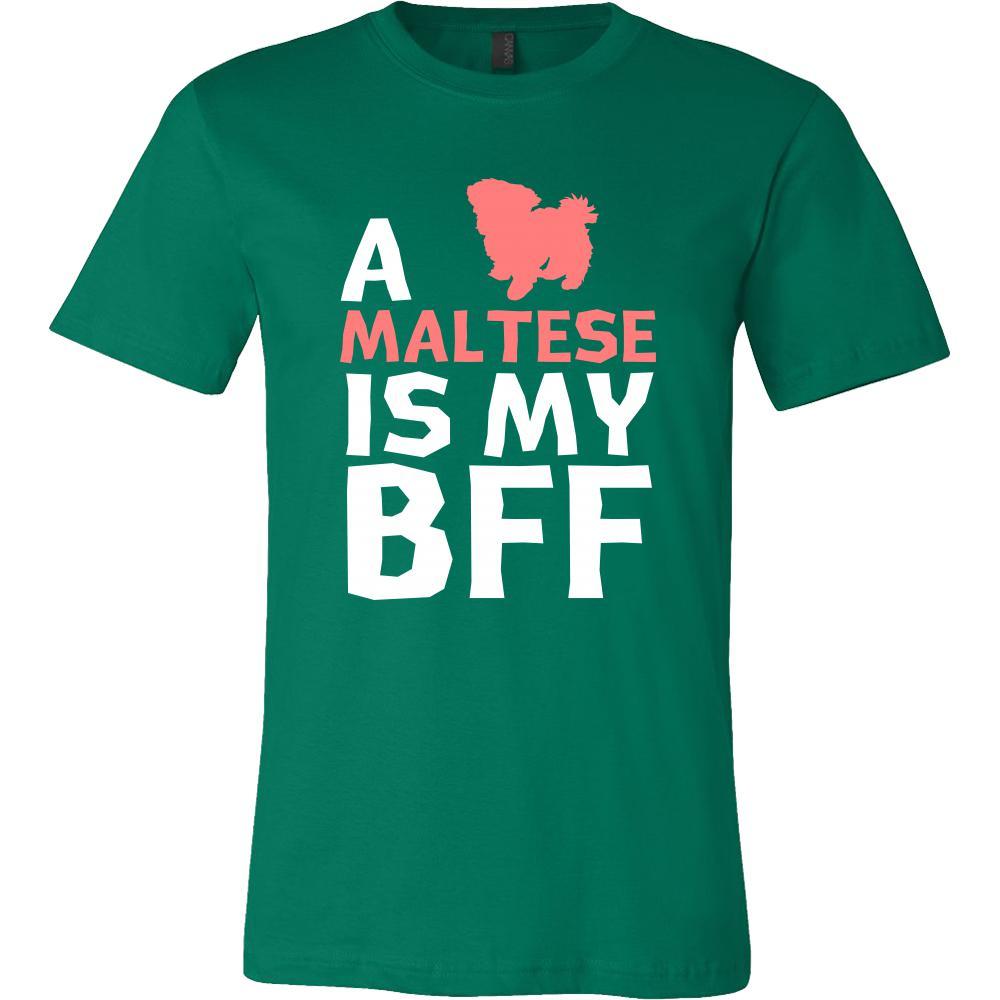 Maltese Shirt - a Maltese is my bff- Dog Lover Gift-T-shirt-Teelime | shirts-hoodies-mugs