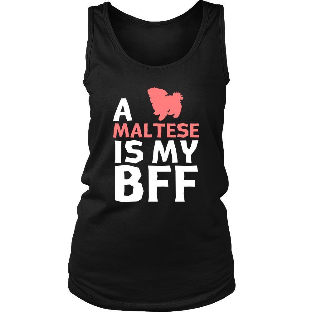 Maltese Shirt - a Maltese is my bff- Dog Lover Gift-T-shirt-Teelime | shirts-hoodies-mugs