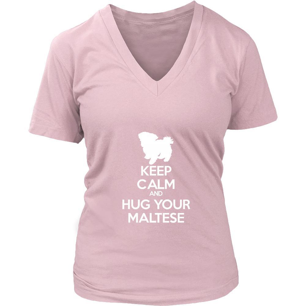 Maltese Shirt - Keep Calm and Hug Your Maltese- Dog Lover Gift-T-shirt-Teelime | shirts-hoodies-mugs