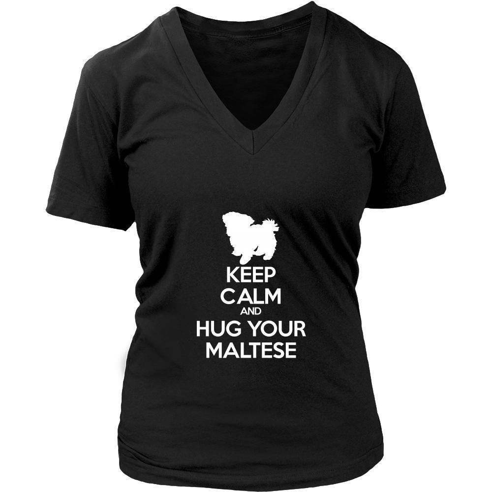 Maltese Shirt - Keep Calm and Hug Your Maltese- Dog Lover Gift-T-shirt-Teelime | shirts-hoodies-mugs