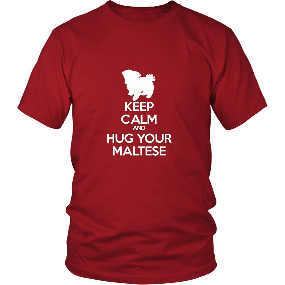 Maltese Shirt - Keep Calm and Hug Your Maltese- Dog Lover Gift-T-shirt-Teelime | shirts-hoodies-mugs