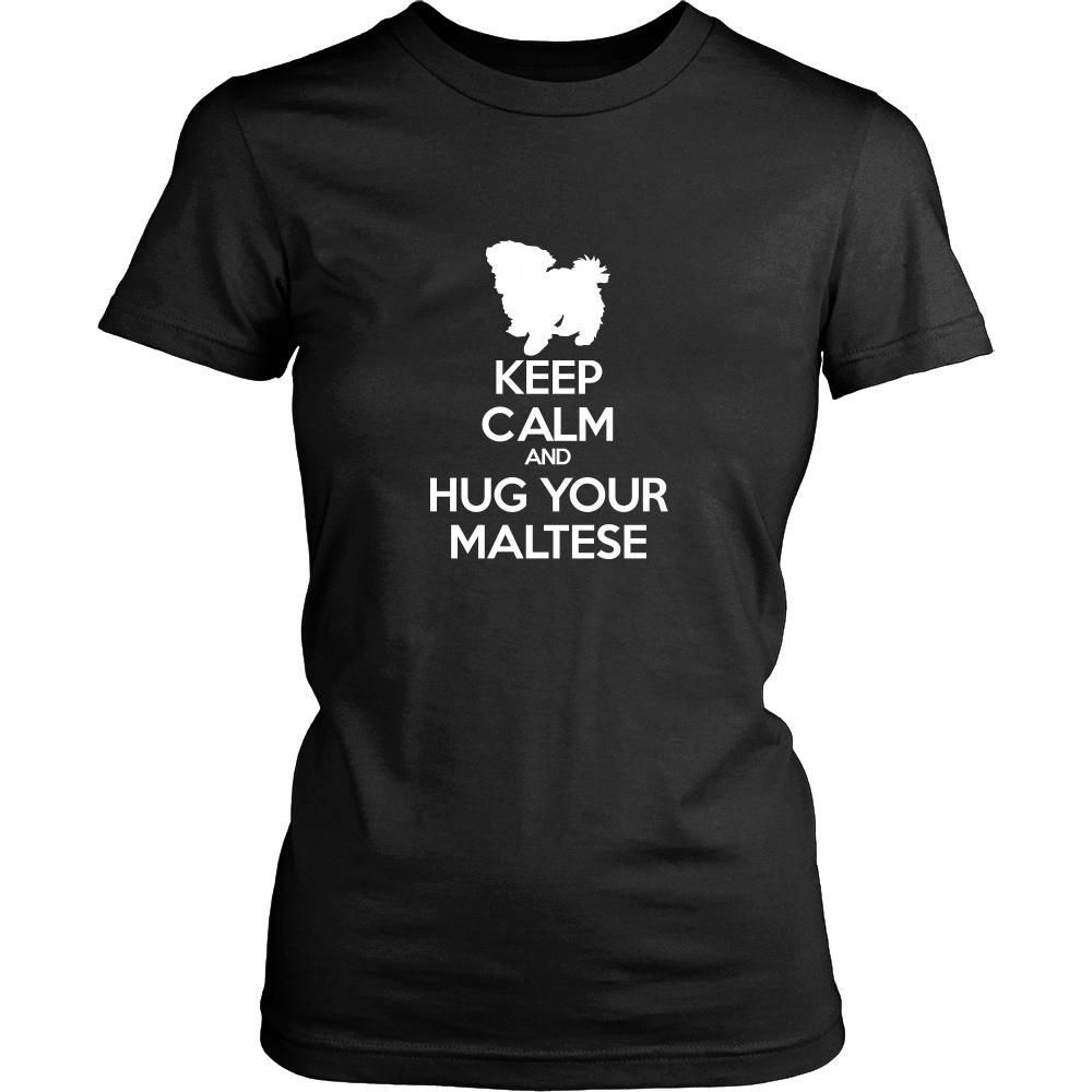 Maltese Shirt - Keep Calm and Hug Your Maltese- Dog Lover Gift-T-shirt-Teelime | shirts-hoodies-mugs