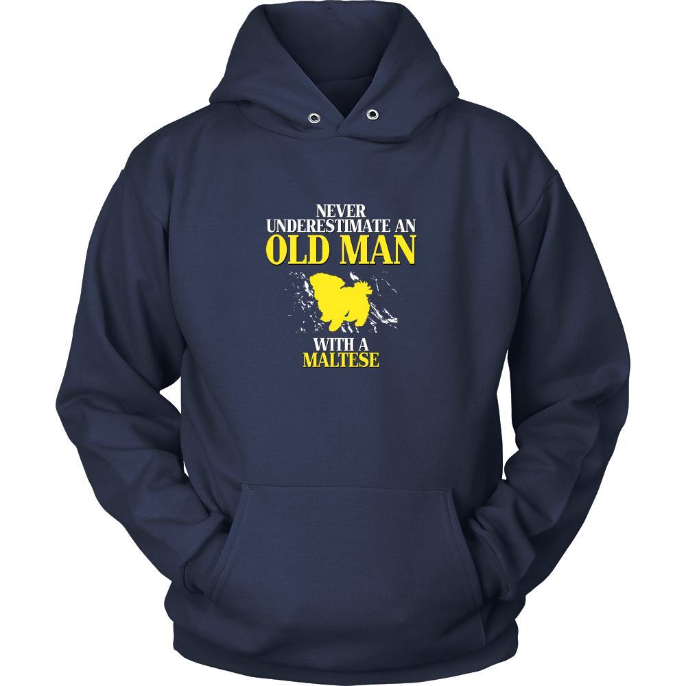 Maltese Shirt - Never underestimate an old man with a Maltese Grandfather Dog Gift-T-shirt-Teelime | shirts-hoodies-mugs
