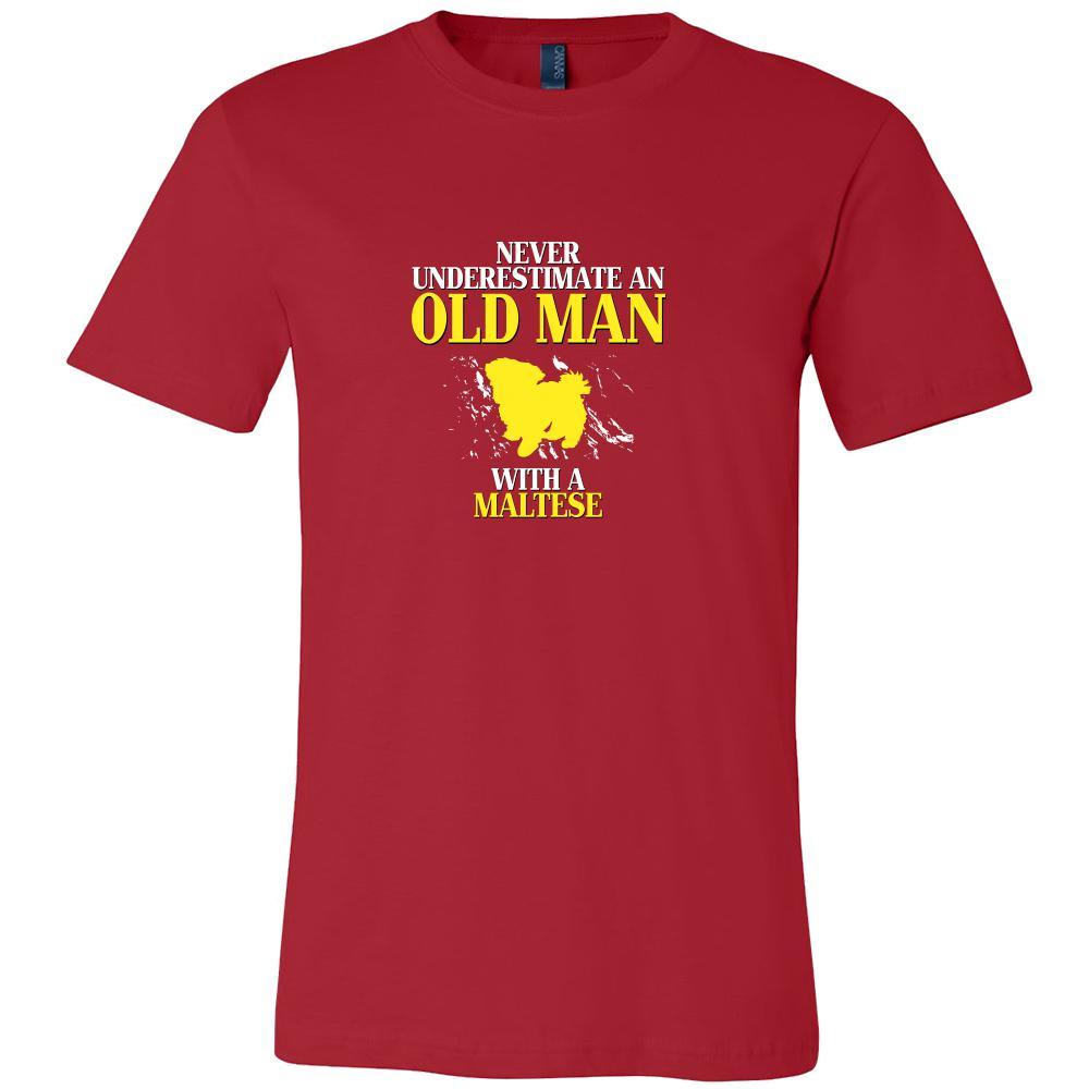 Maltese Shirt - Never underestimate an old man with a Maltese Grandfather Dog Gift-T-shirt-Teelime | shirts-hoodies-mugs