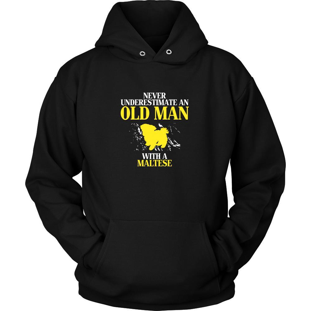 Maltese Shirt - Never underestimate an old man with a Maltese Grandfather Dog Gift-T-shirt-Teelime | shirts-hoodies-mugs