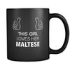 Maltese This Girl Loves Her Maltese 11oz Black Mug-Drinkware-Teelime | shirts-hoodies-mugs