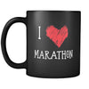 Marathon I Love Marathon 11oz Black Mug-Drinkware-Teelime | shirts-hoodies-mugs