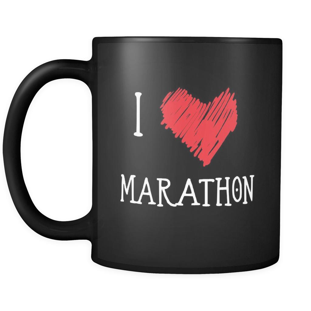 Marathon I Love Marathon 11oz Black Mug-Drinkware-Teelime | shirts-hoodies-mugs