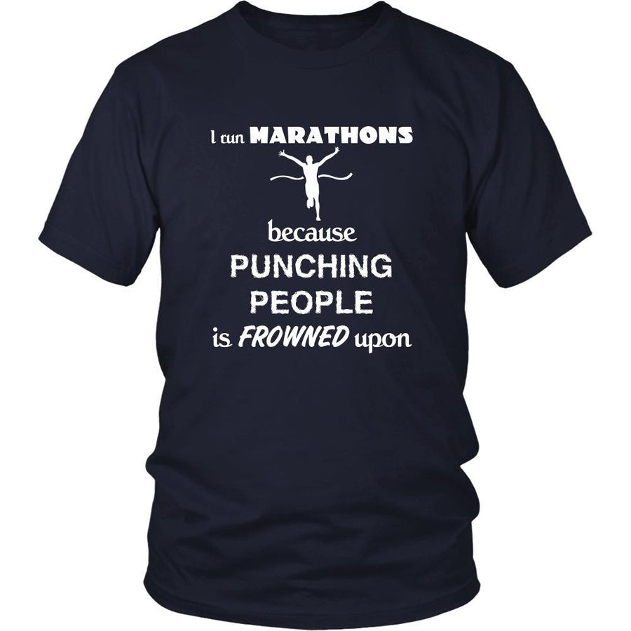 Marathon - I run Marathons because punching people is frowned upon - Sport Shirt-T-shirt-Teelime | shirts-hoodies-mugs