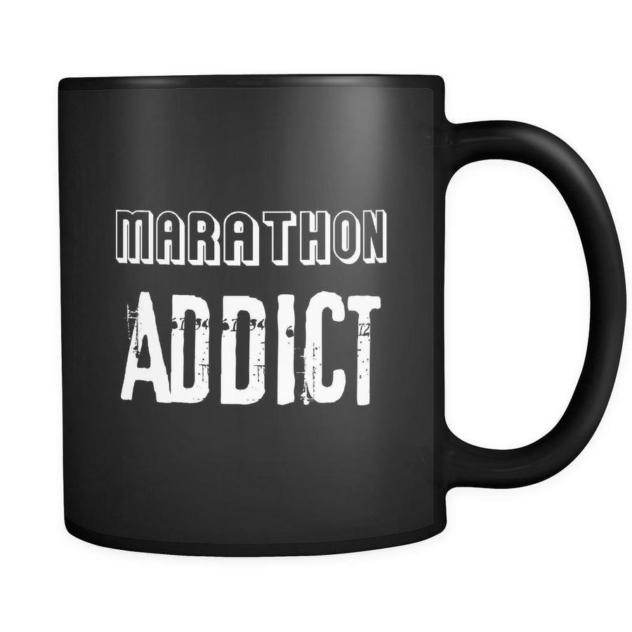 Marathon Marathon Addict 11oz Black Mug-Drinkware-Teelime | shirts-hoodies-mugs