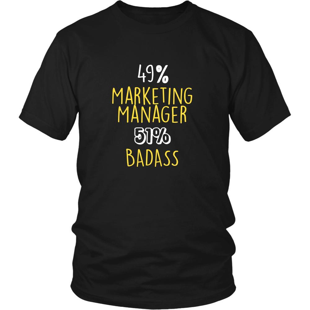 Marketing Manager Shirt - 49% Marketing Manager 51% Badass Profession-T-shirt-Teelime | shirts-hoodies-mugs
