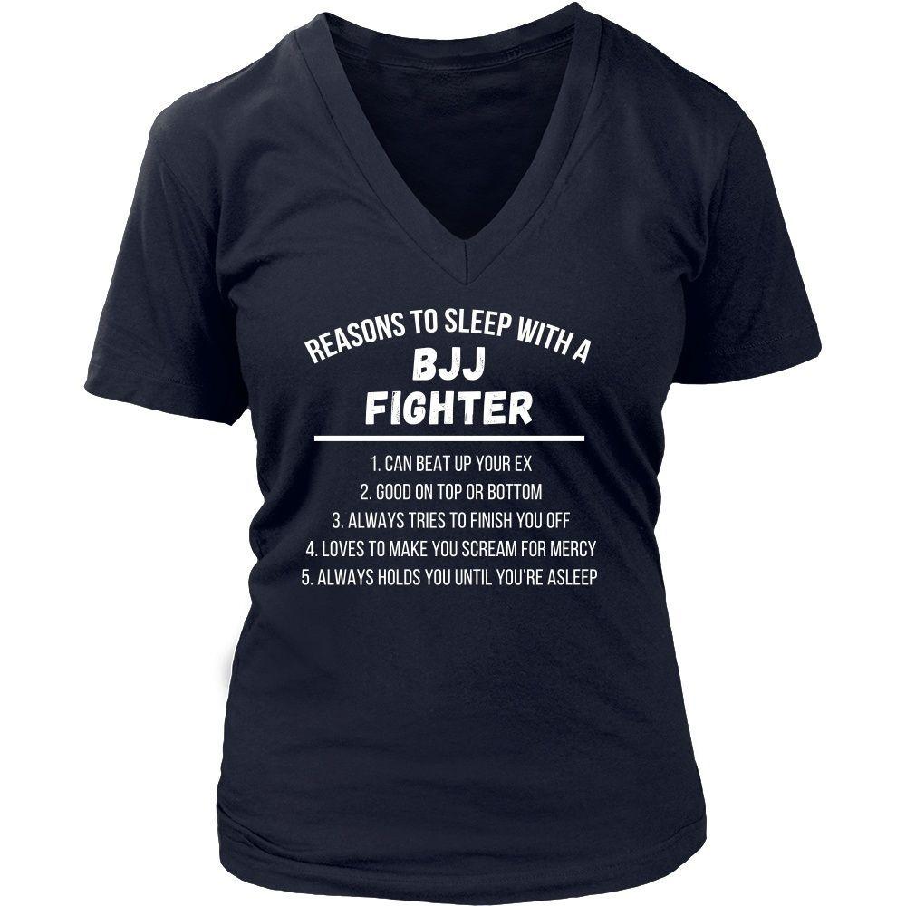 Martial Arts T Shirt - Jiu Jitsu Reasons to sleep with a BJJ Fighter-T-shirt-Teelime | shirts-hoodies-mugs