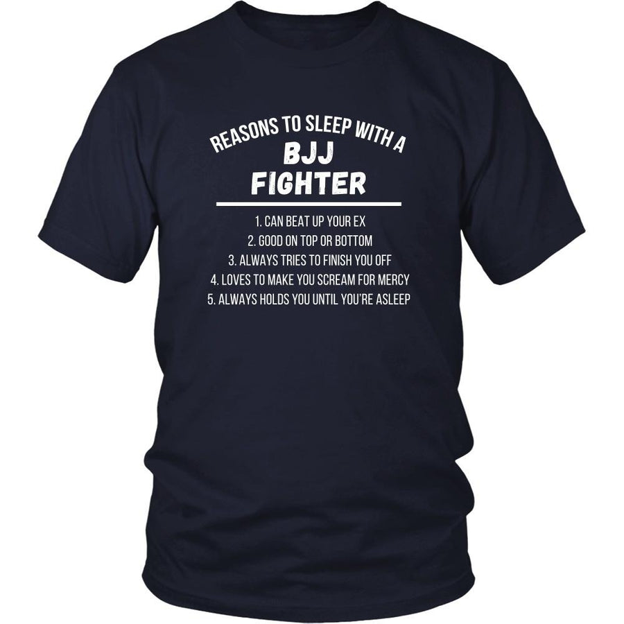 Martial Arts T Shirt - Jiu Jitsu Reasons to sleep with a BJJ Fighter-T-shirt-Teelime | shirts-hoodies-mugs