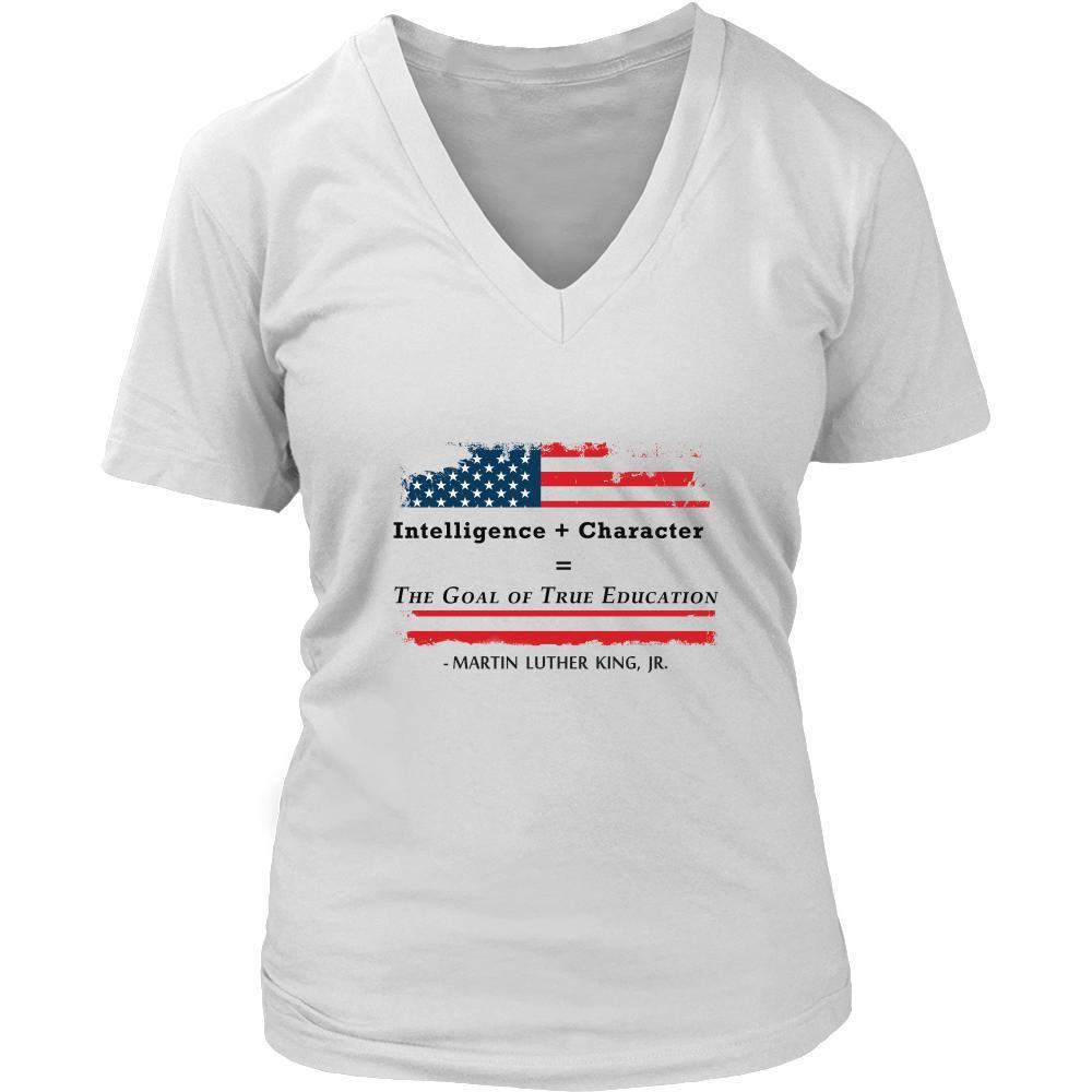 Martin Luther King jr T Shirt - Inteligence + Character = The Goal of True Education-T-shirt-Teelime | shirts-hoodies-mugs