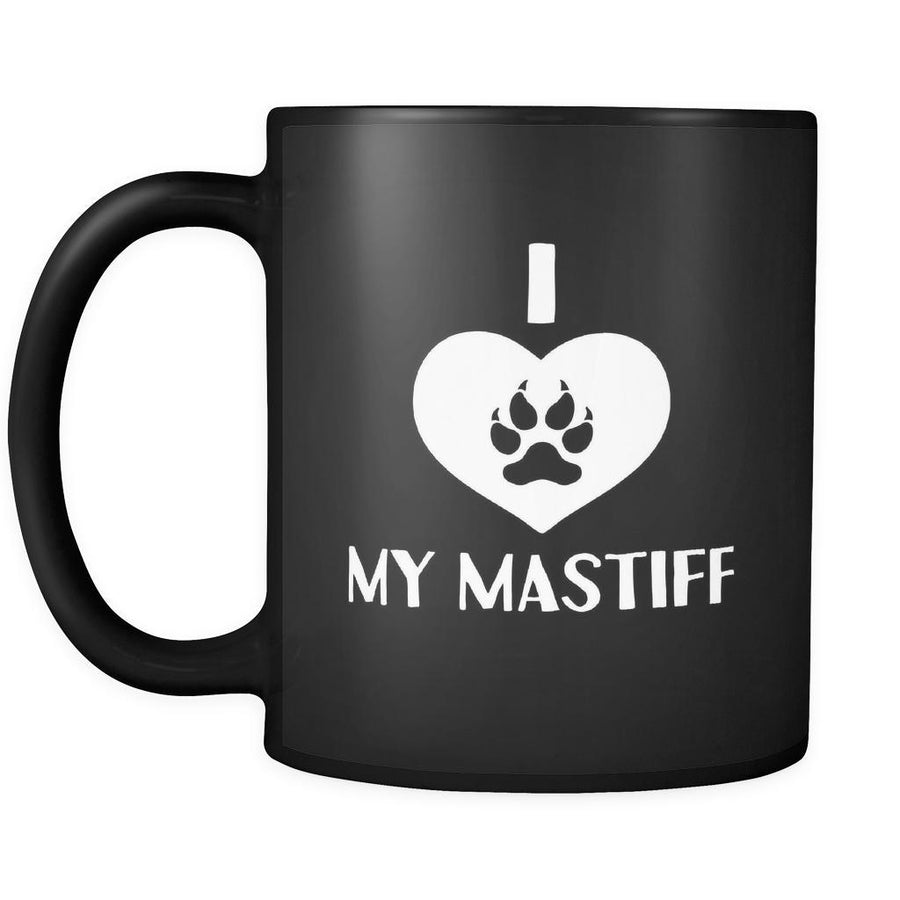 Mastiff I Love My Mastiff 11oz Black Mug-Drinkware-Teelime | shirts-hoodies-mugs
