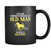 Mastiff Never underestimate an old man with a Mastiff 11oz Black Mug-Drinkware-Teelime | shirts-hoodies-mugs