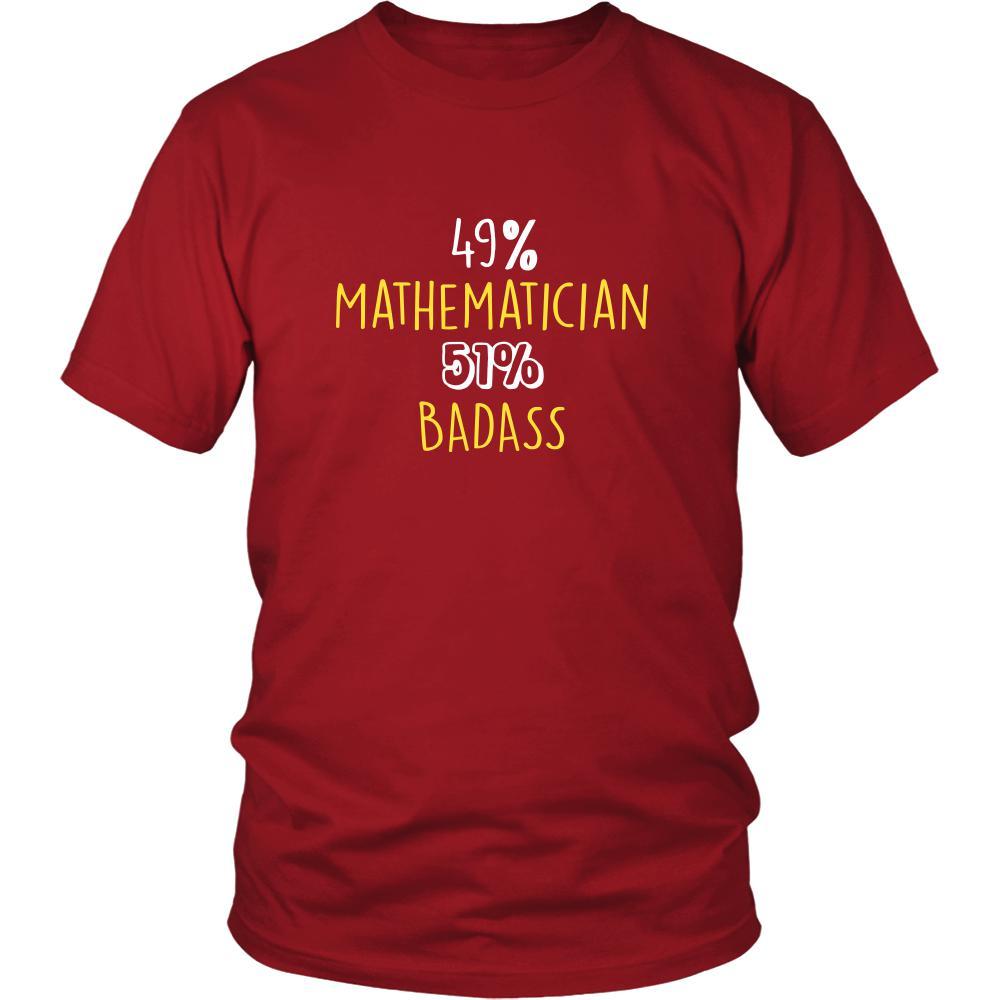 Mathematician Shirt - 49% Mathematician 51% Badass Profession-T-shirt-Teelime | shirts-hoodies-mugs