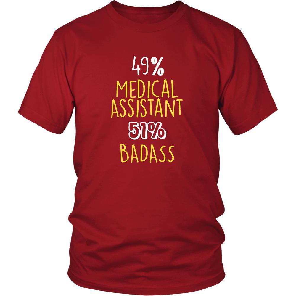 Medical Assistant Shirt - 49% Medical Assistant 51% Badass Profession-T-shirt-Teelime | shirts-hoodies-mugs