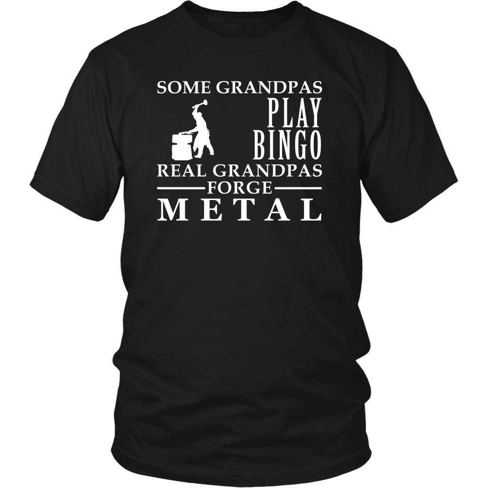 Metalworking Shirt Some Grandpas play bingo, real Grandpas force Metal Family Hobby-T-shirt-Teelime | shirts-hoodies-mugs