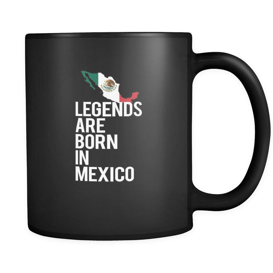 Mexico Legends are born in Mexico 11oz Black Mug-Drinkware-Teelime | shirts-hoodies-mugs