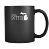 Michigan funny coffee cup- Mitten smitten - Michigan state mug 11oz Black US State mugs-Drinkware-Teelime | shirts-hoodies-mugs