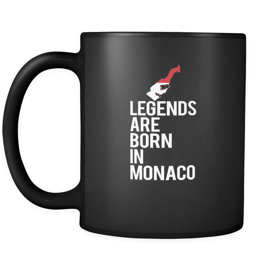Monaco Legends are born in Monaco 11oz Black Mug-Drinkware-Teelime | shirts-hoodies-mugs