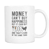 Money can't buy happiness Dogs mug - Dogs Coffee cup (11oz) White-Drinkware-Teelime | shirts-hoodies-mugs