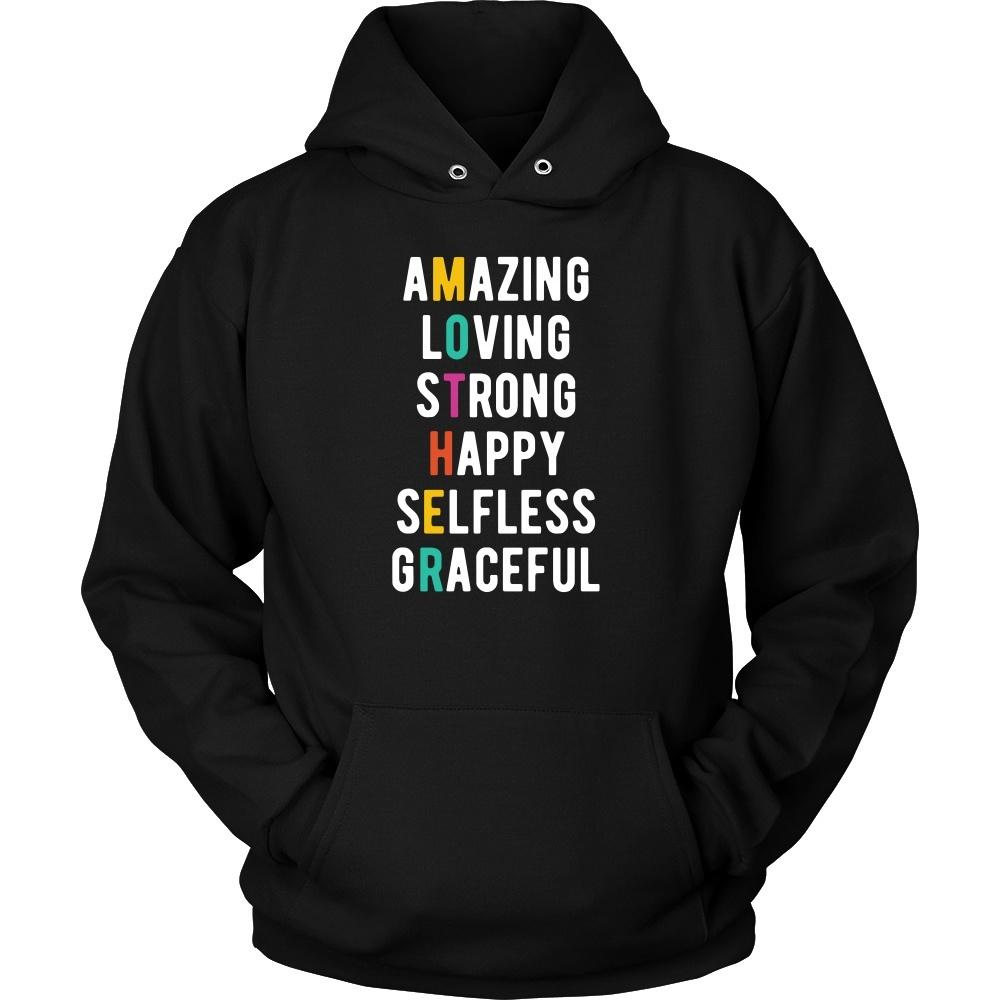 Mother's Day T Shirt - Amazing Loving Strong Happy Selfless Graceful Mother-T-shirt-Teelime | shirts-hoodies-mugs