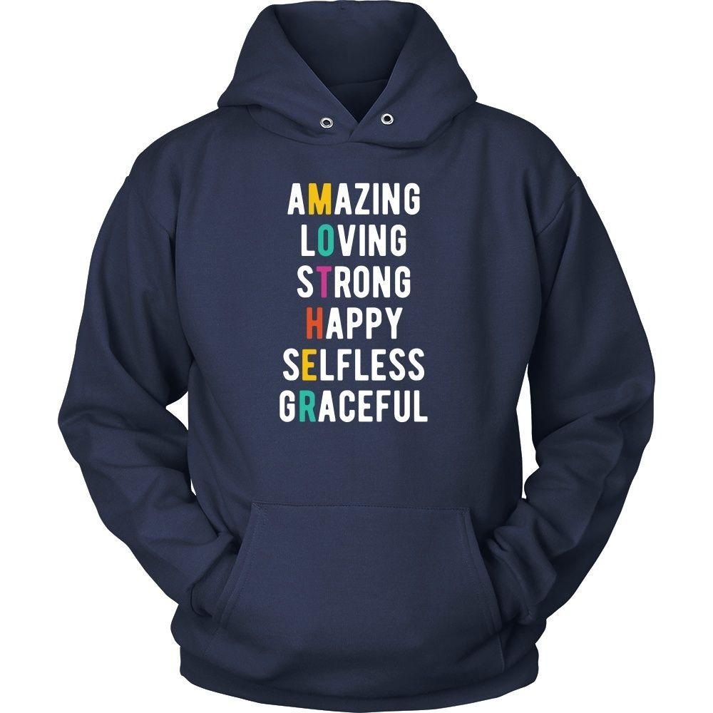 Mother's Day T Shirt - Amazing Loving Strong Happy Selfless Graceful Mother-T-shirt-Teelime | shirts-hoodies-mugs